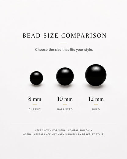 Obsidian bead size comparison