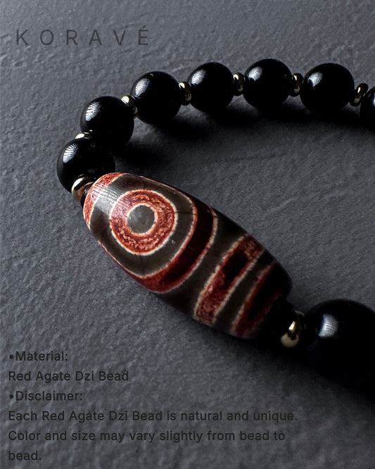 Close-up detail of natural agate beads