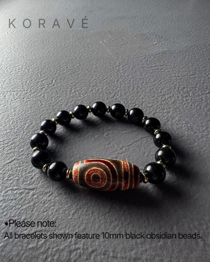 Natural obsidian and agate materials