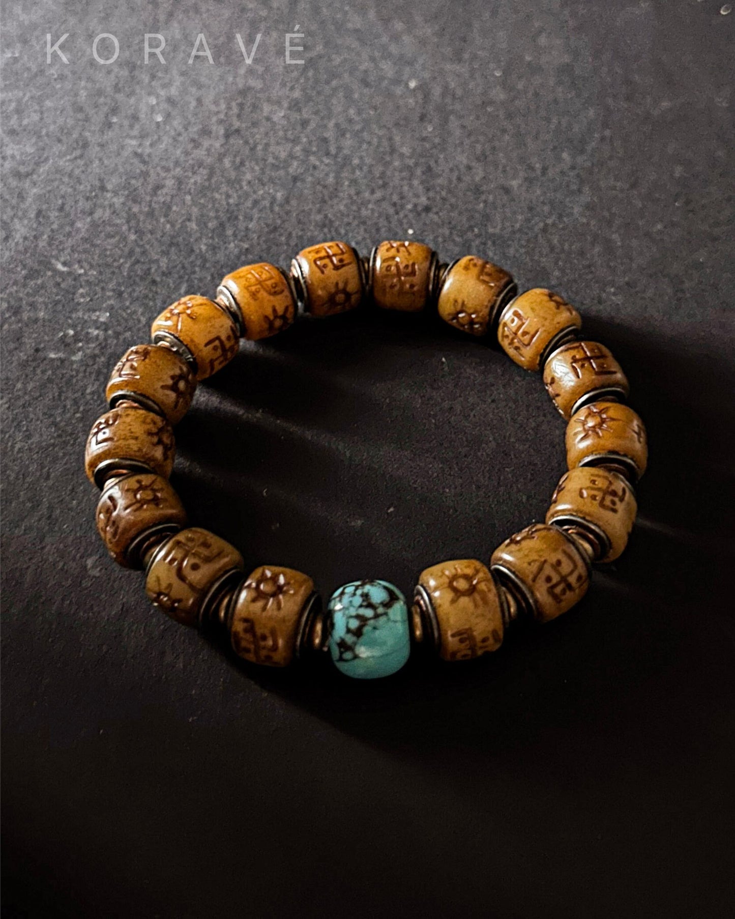 Yak bone bracelet showcase